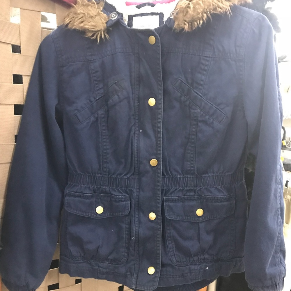 Girls Blue Fur Jacket